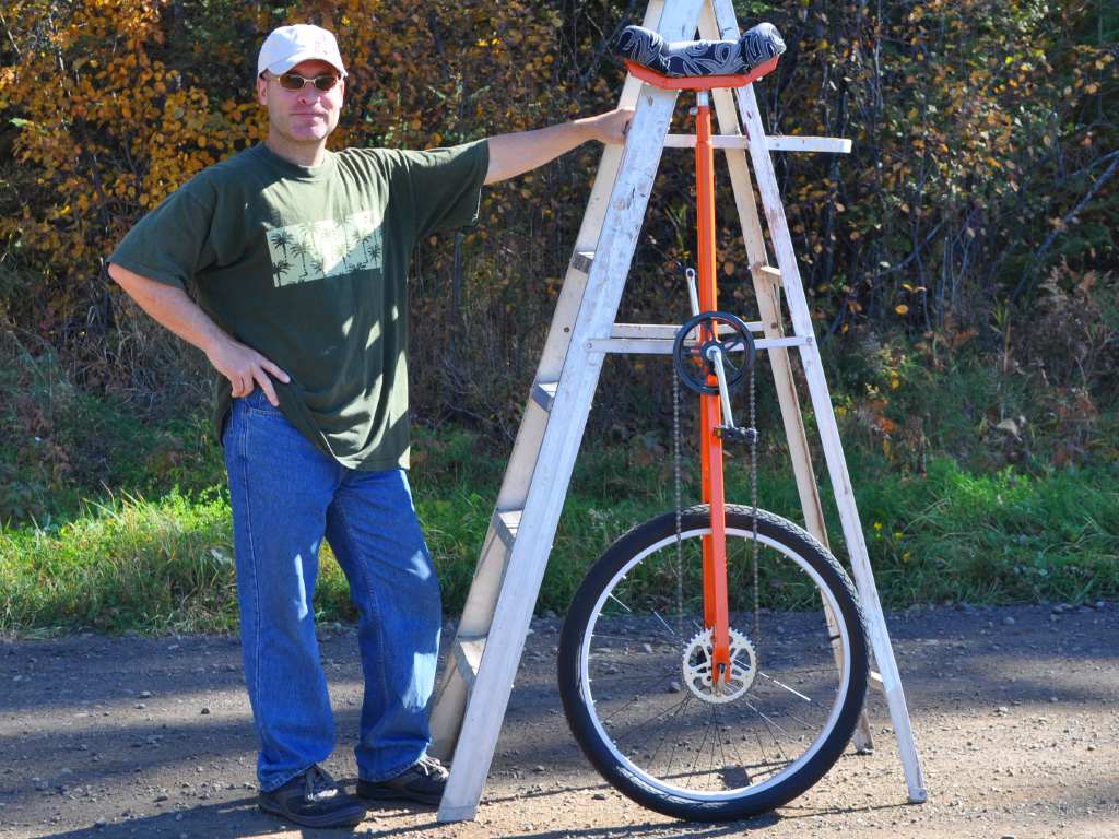 Unicycles Short and Tall - test ride